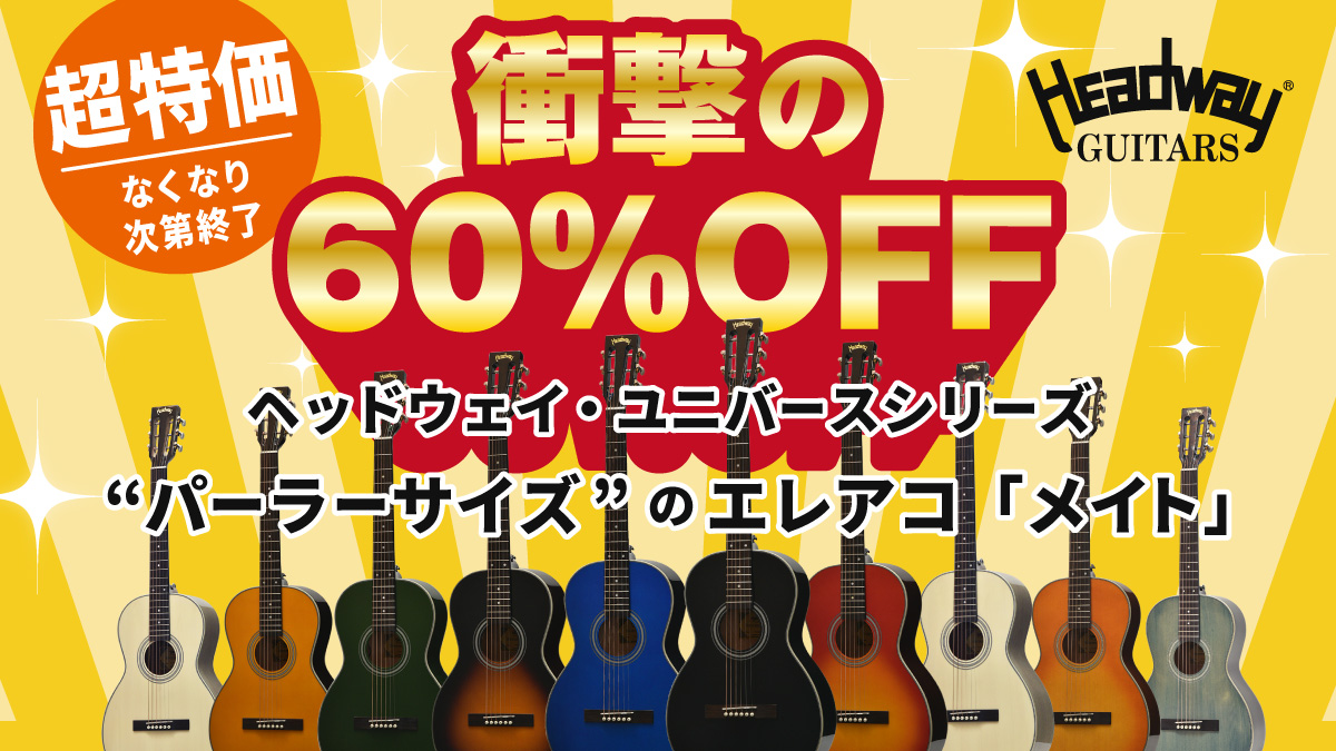 \衝撃の60%OFF/【Headway】ユニバースシリーズによる、パーラーサイズのエレアコモデル「HG-MATE (メイト)」を超特価にてご用意しました!